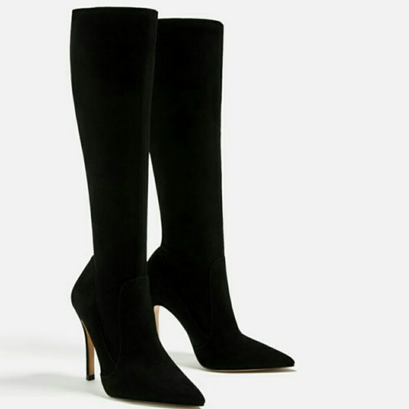 ZARA 100% LEATHER  HIGH HEEL KNEE BOOT BRAND NEW WITH TAGS - Picture 5 of 8